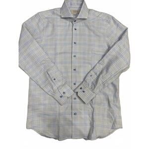 NEW HAGEN men's button down shirt in blue/white